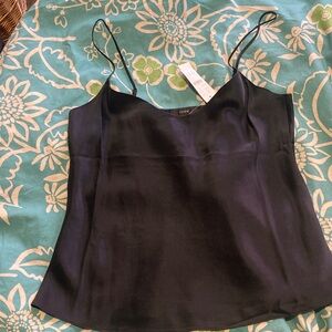 J. Crew Black Satin Camisole with Adjustable Straps